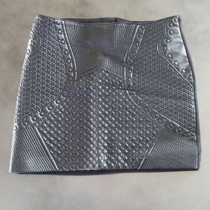 H&M pleather quilted mini skirt